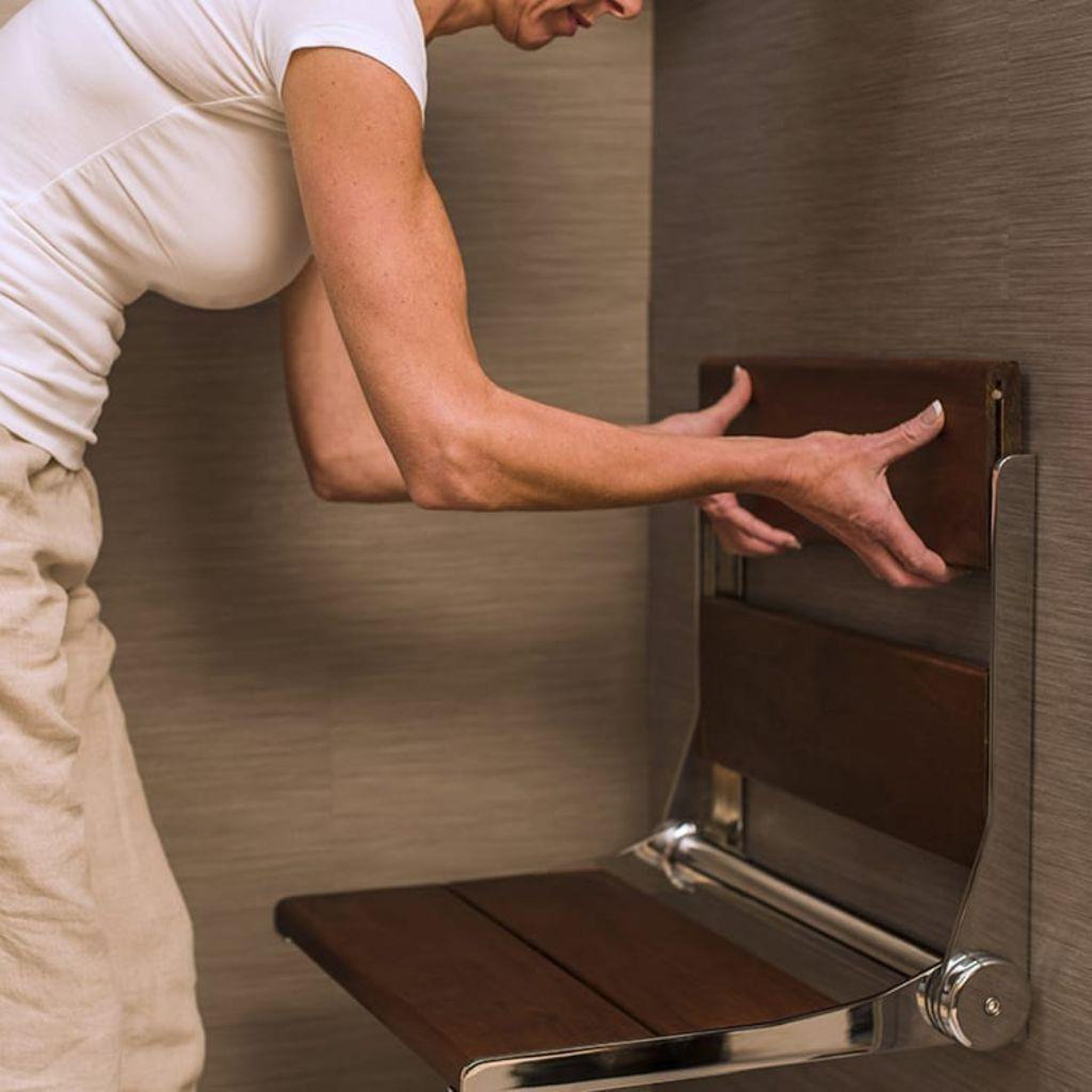 Wall mounted shower seats fold down hot sale