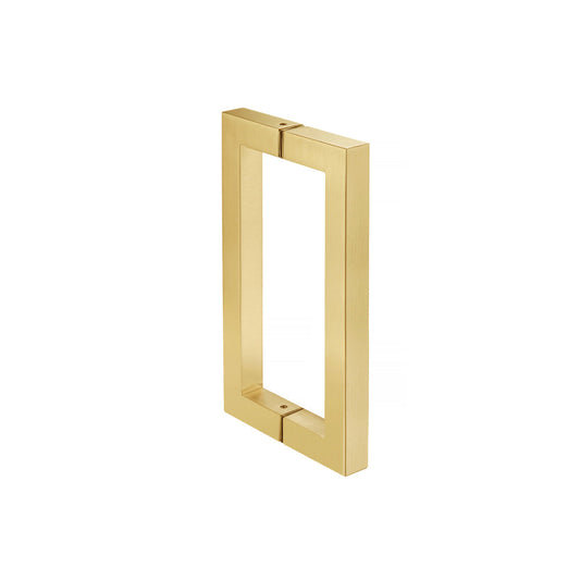 Isenberg 8" Back-To-Back Square Shower Door Pull Handle in Satin Brass Finish