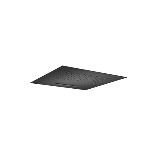 Isenberg Cascade 15" Stainless Steel Flush Mount Rainhead With Cascade Waterfall in Matte Black