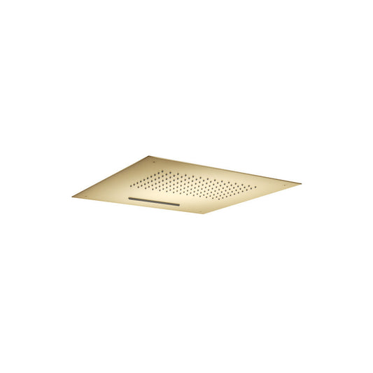 Isenberg Cascade 15" Stainless Steel Flush Mount Rainhead With Cascade Waterfall in Satin Brass