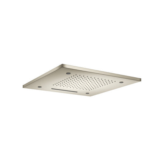 Isenberg Cascade 20" Stainless Steel Flush Mount Rainhead With Cascade Waterfall and Mist Flow in Brushed Nickel