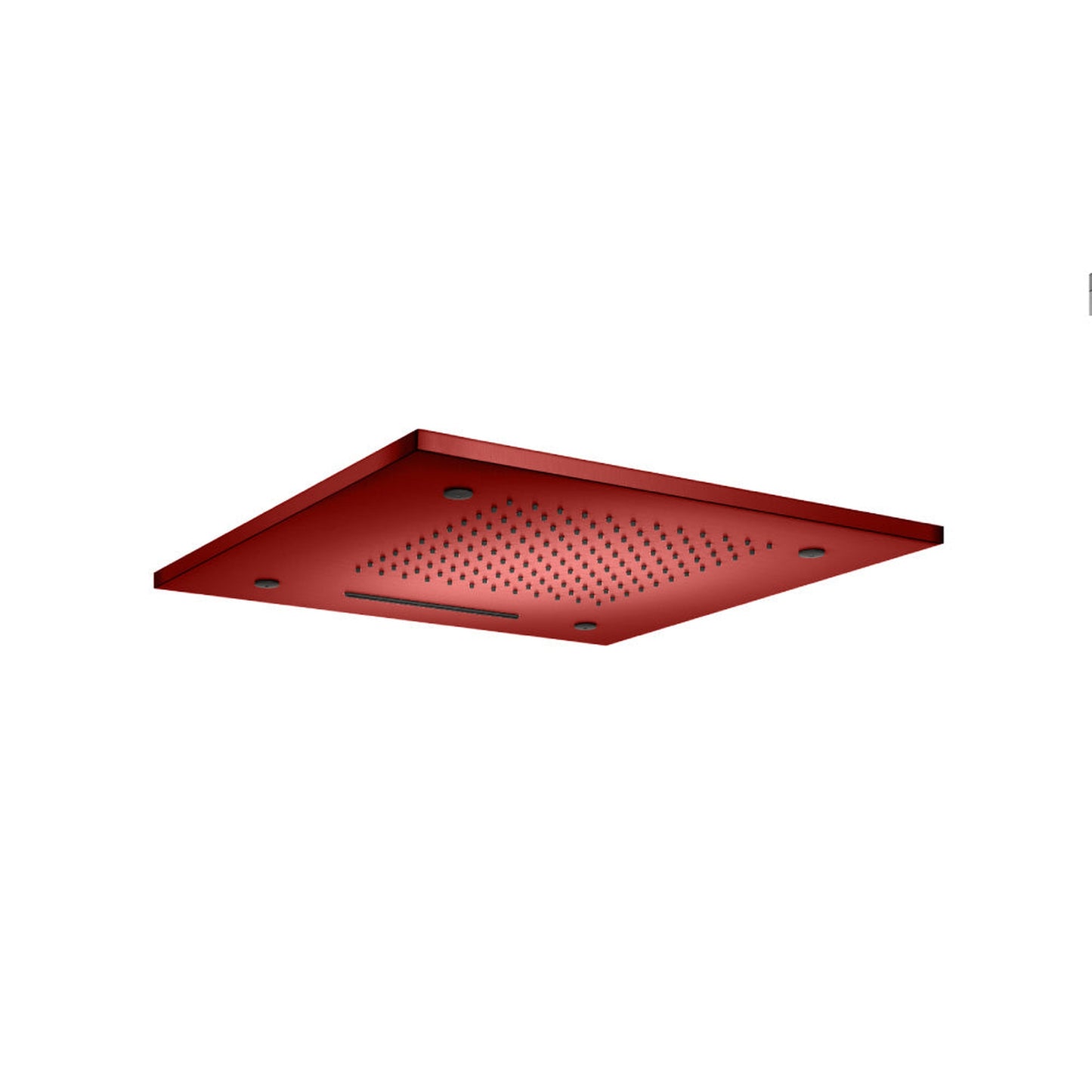 Isenberg Cascade 20" Stainless Steel Flush Mount Rainhead With Cascade Waterfall and Mist Flow in Crimson