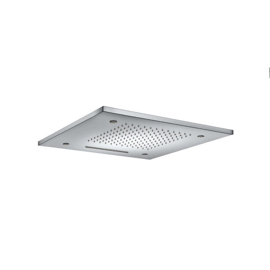 Isenberg Cascade 20" Stainless Steel Flush Mount Rainhead With Cascade Waterfall and Mist Flow in Gloss White