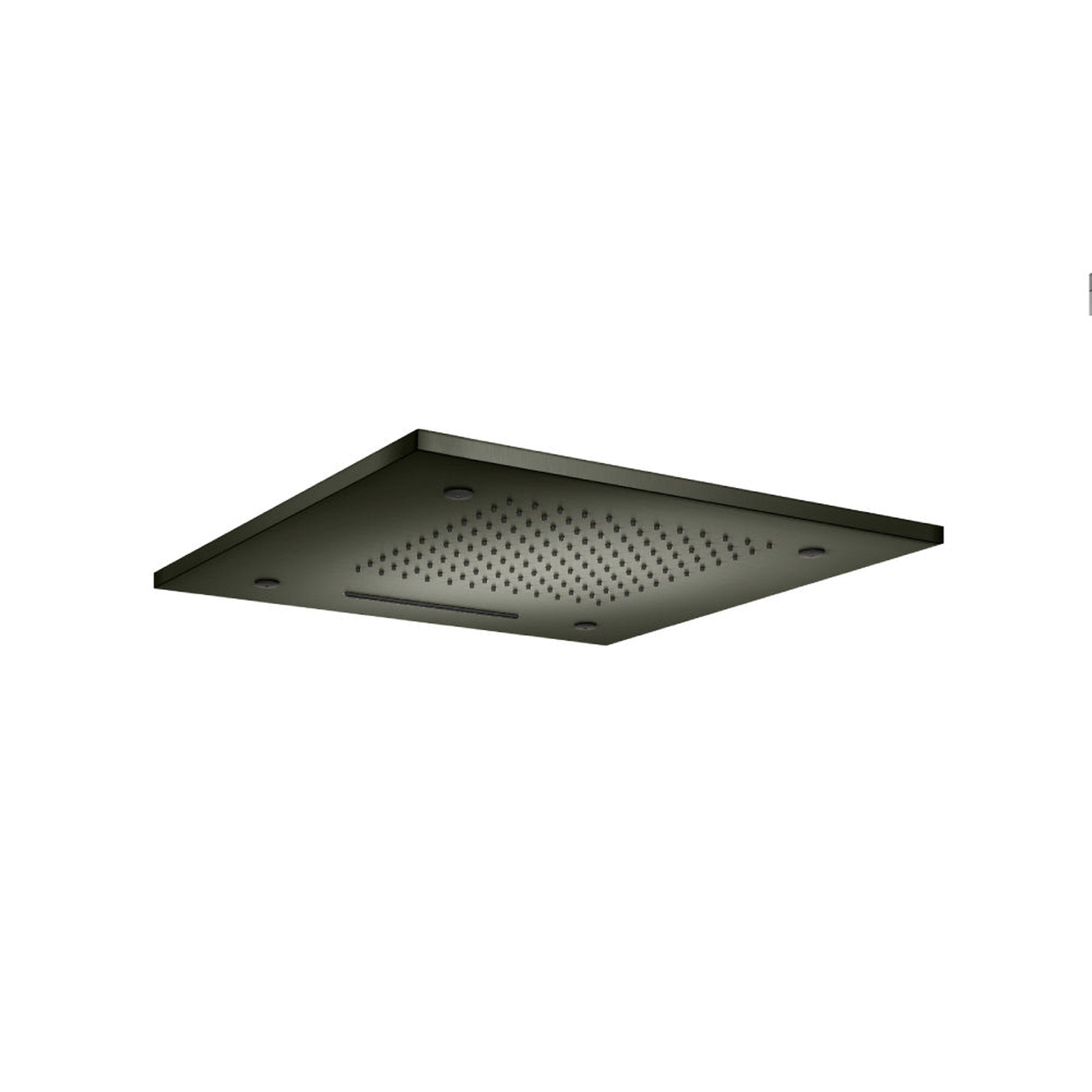 Isenberg Cascade 20" Stainless Steel Flush Mount Rainhead With Cascade Waterfall and Mist Flow in Gun Metal Grey