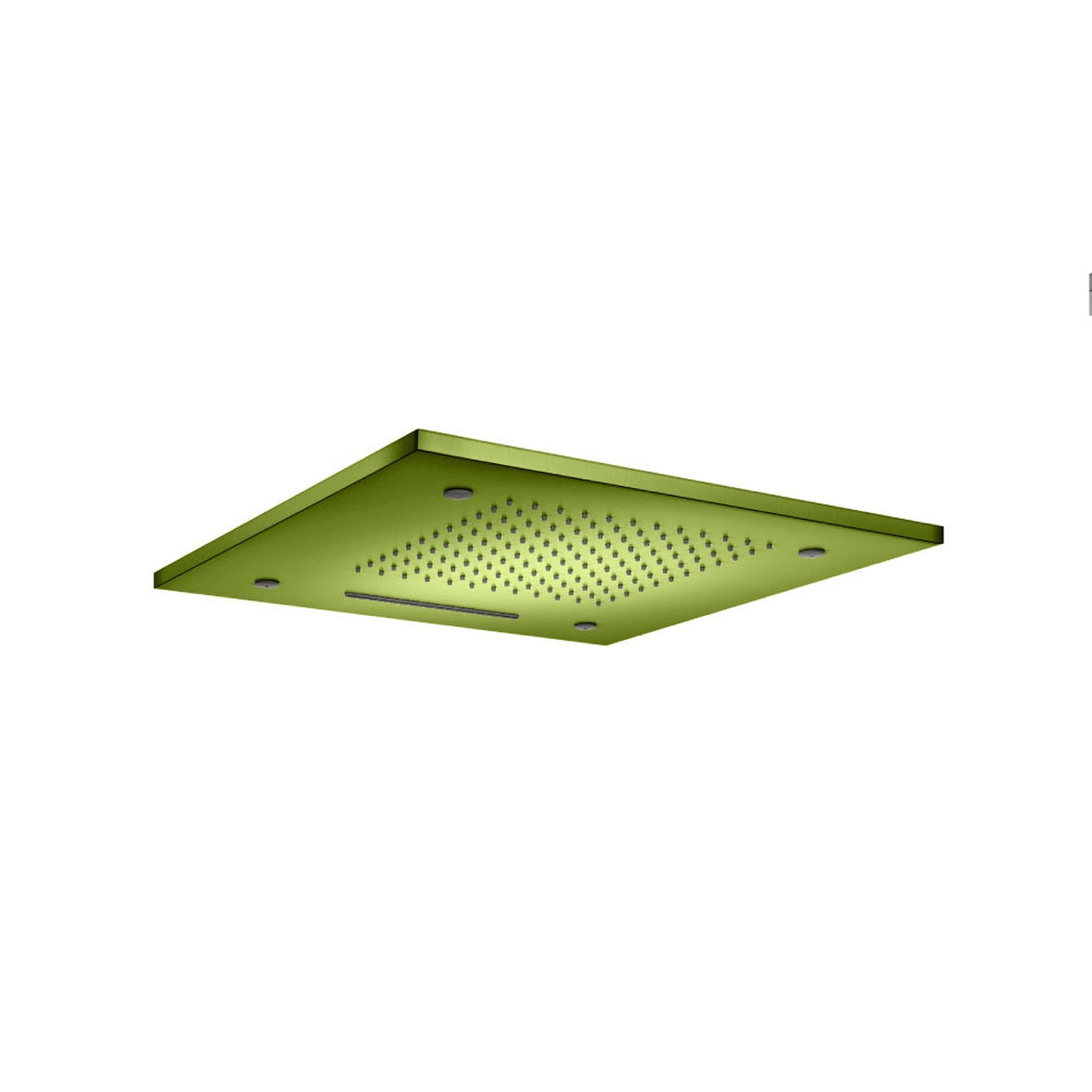 Isenberg Cascade 20" Stainless Steel Flush Mount Rainhead With Cascade Waterfall and Mist Flow in Isenberg Green