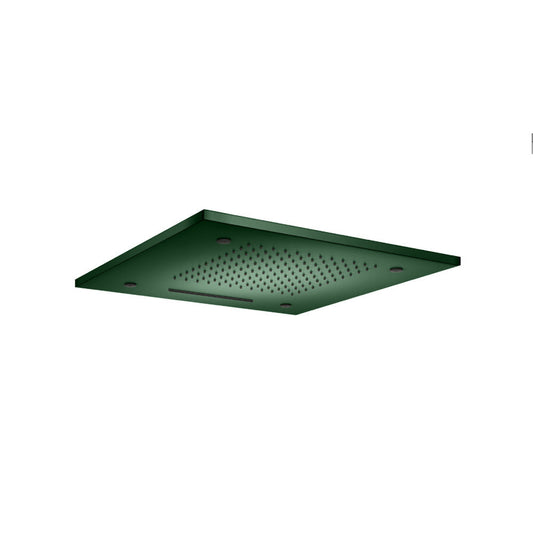 Isenberg Cascade 20" Stainless Steel Flush Mount Rainhead With Cascade Waterfall and Mist Flow in Leaf Green
