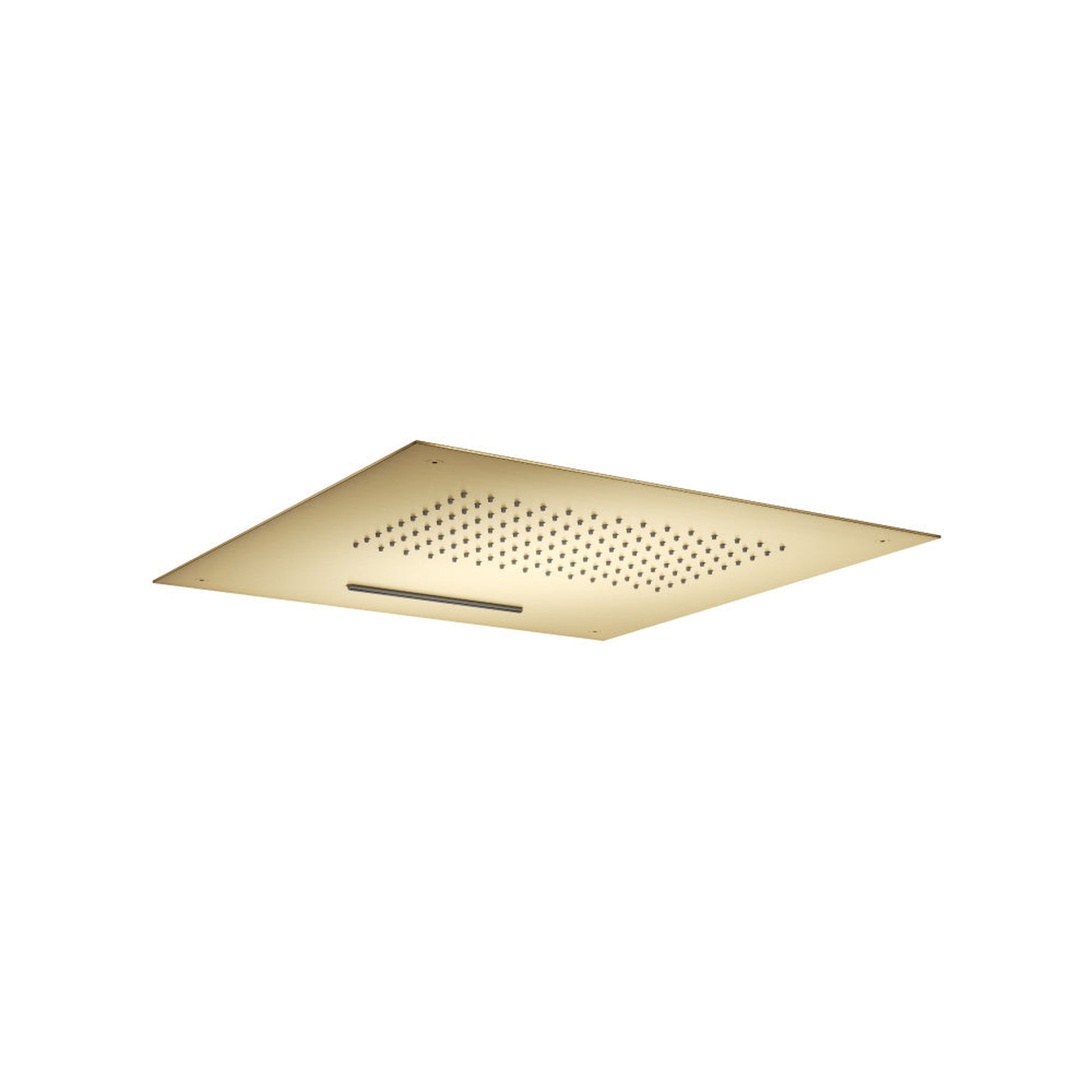 Isenberg Cascade 20" Stainless Steel Flush Mount Rainhead With Cascade Waterfall in Satin Brass