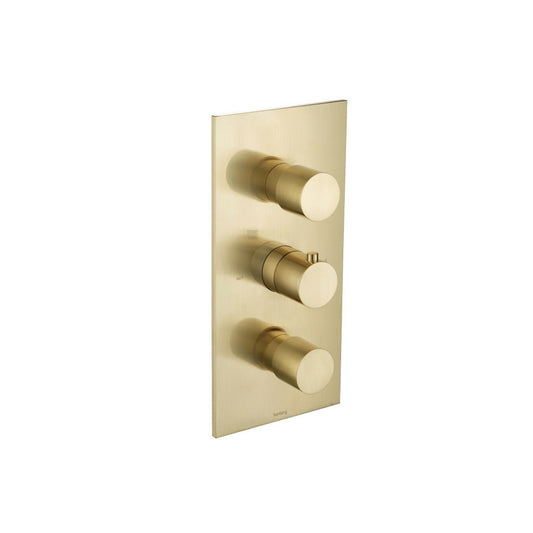 Isenberg Serie 100 3/4" Three Output Thermostatic Valve With Trim in Satin Brass