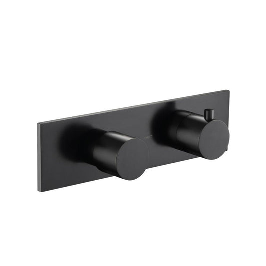 Isenberg Serie 100 3/4" Two Output Horizontal Thermostatic Shower Valve and Trim in Matte Black