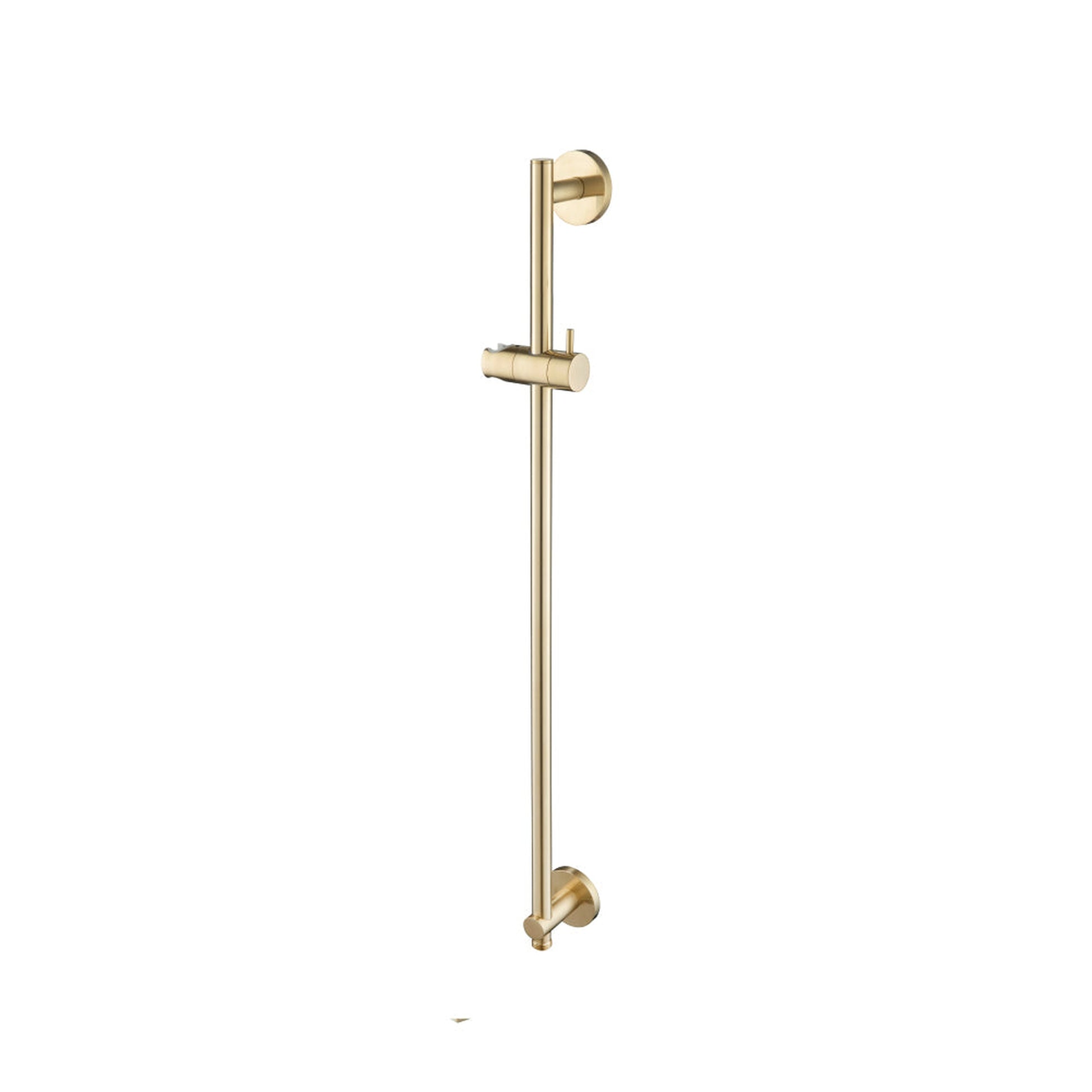 Isenberg Serie 100 Shower Slide Bar With Integrated Wall Elbow in Satin Brass