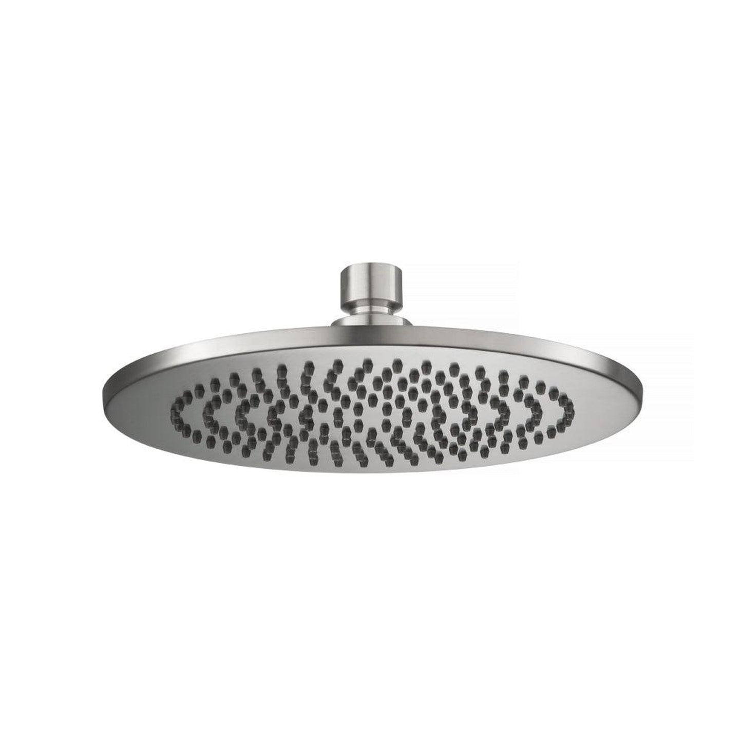 Isenberg Serie 100 Single Output Brushed Nickel PVD Wall-Mounted Shower Set With Single Function Round Rain Shower Head, Two-Handle Shower Trim and 1-Output Wall-Mounted Thermostatic Shower Valve With Integrated Volume Control