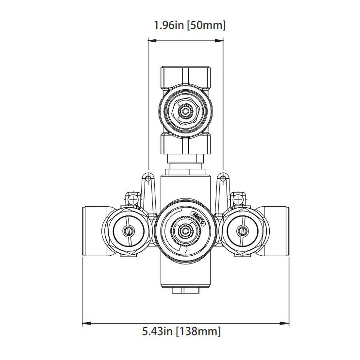 Isenberg Serie 100 Single Output Chrome Wall-Mounted Shower Set With Single Function Round Rain Shower Head, Two-Handle Shower Trim and 1-Output Wall-Mounted Thermostatic Shower Valve With Integrated Volume Control