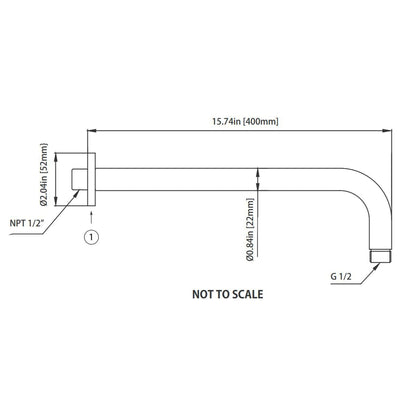 Isenberg Serie 100 Single Output Chrome Wall-Mounted Shower Set With Single Function Round Rain Shower Head, Two-Handle Shower Trim and 1-Output Wall-Mounted Thermostatic Shower Valve With Integrated Volume Control