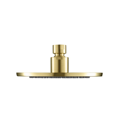 Isenberg Serie 100 Single Output Satin Brass PVD Wall-Mounted Shower Set With 6" Solid Brass Rainhead Shower Head, Single Handle Shower Trim and 1-Output Single Control Pressure Balance Valve