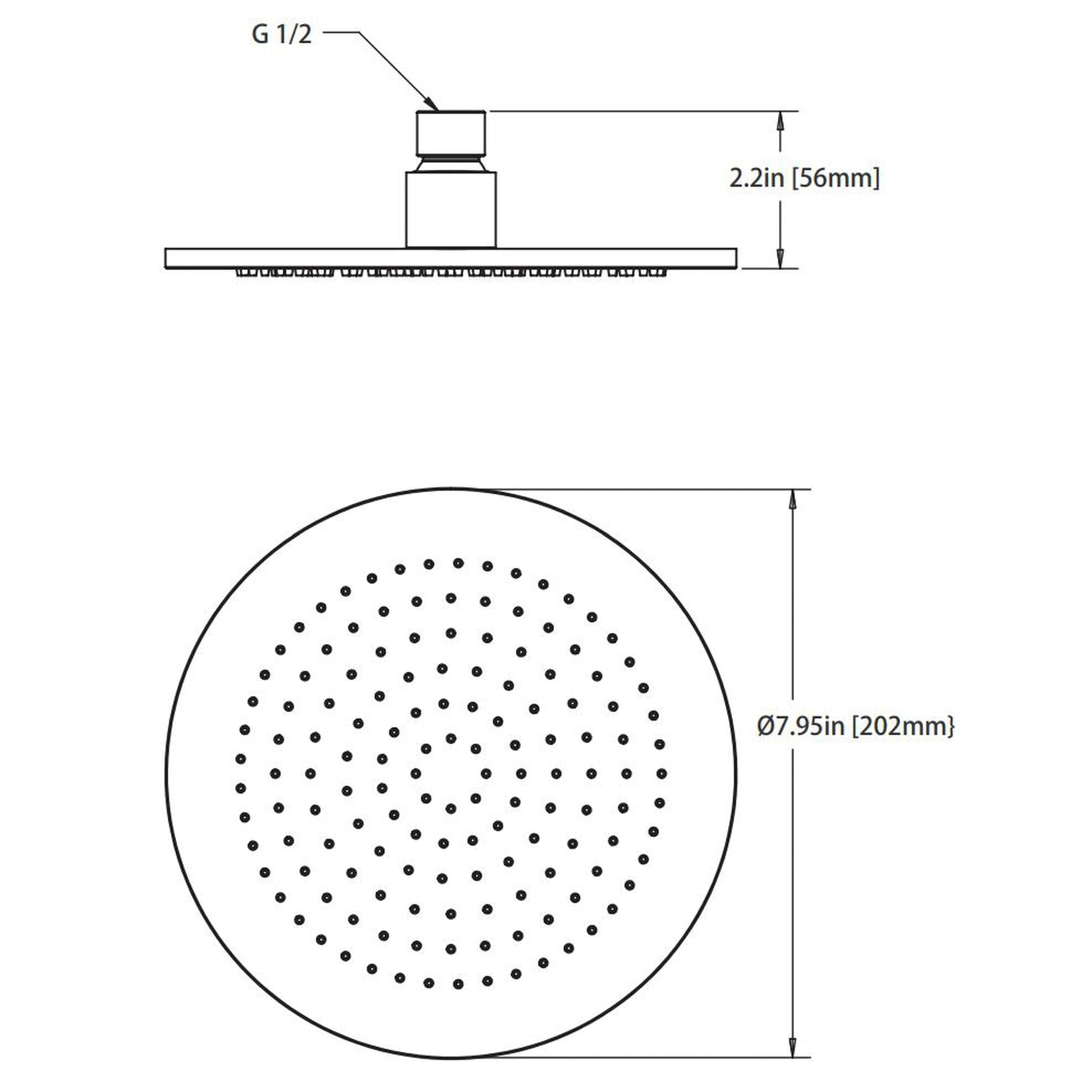 Isenberg Serie 100 Single Output Satin Brass PVD Wall-Mounted Shower Set With Single Function Round Rain Shower Head, Two-Handle Shower Trim and 1-Output Wall-Mounted Thermostatic Shower Valve With Integrated Volume Control