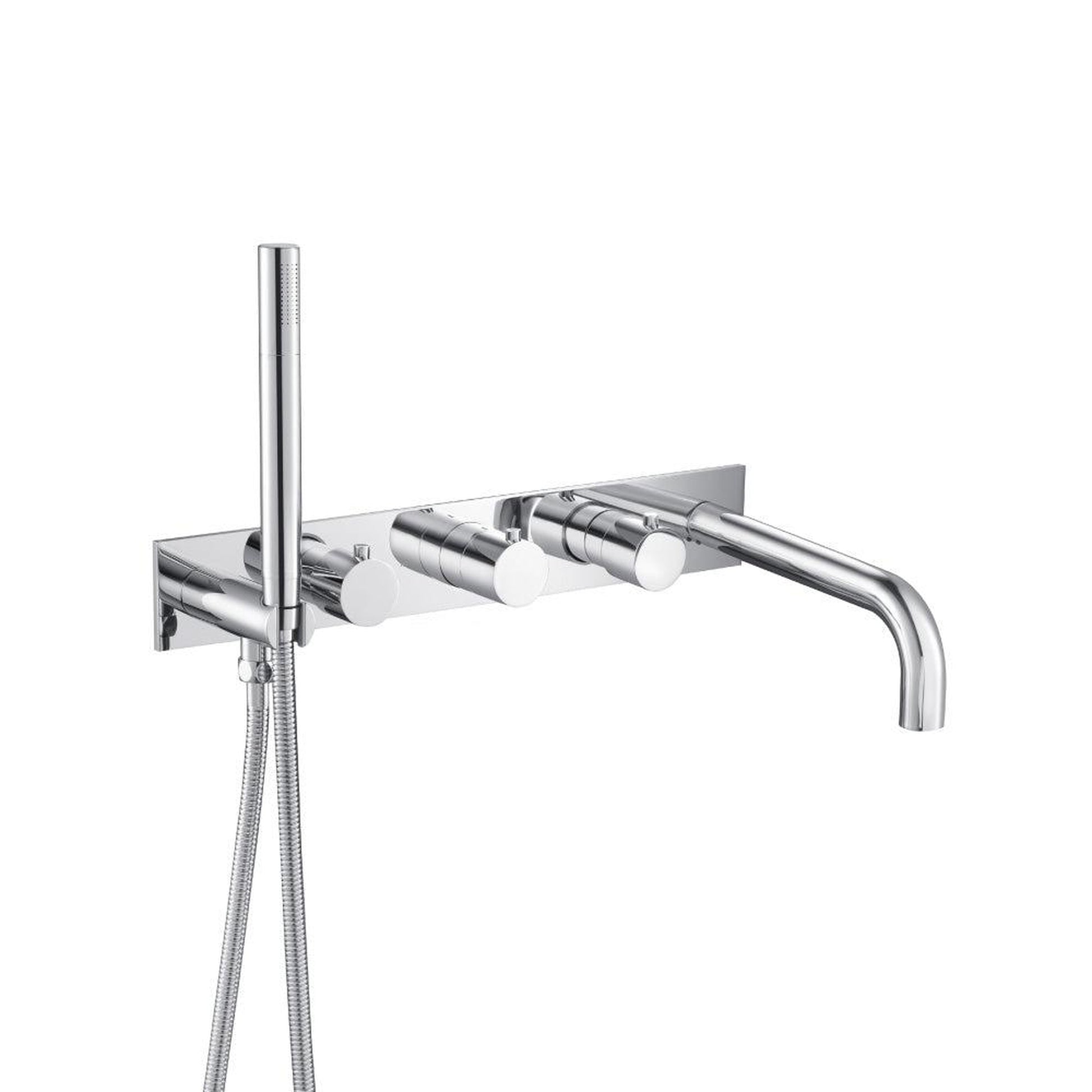 Isenberg Serie 100 Wall Mount Tub Filler With Hand Shower in Chrome