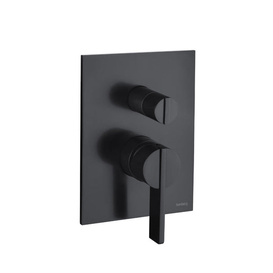 Isenberg Serie 145 Two Output Tub / Shower Trim With Pressure Balance Valve in Matte Black