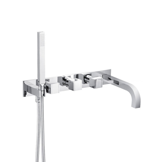 Isenberg Serie 150 Wall Mount Tub Filler With Hand Shower in Chrome