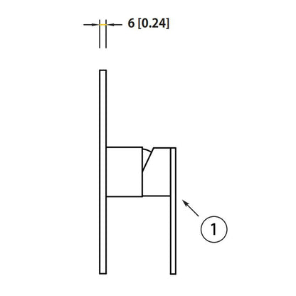 Isenberg Serie 160 Single Output Brushed Nickel PVD Wall-Mounted Shower Set With 6" Solid Brass Rainhead Shower Head, Single Handle Shower Trim and 1-Output Single Control Pressure Balance Valve