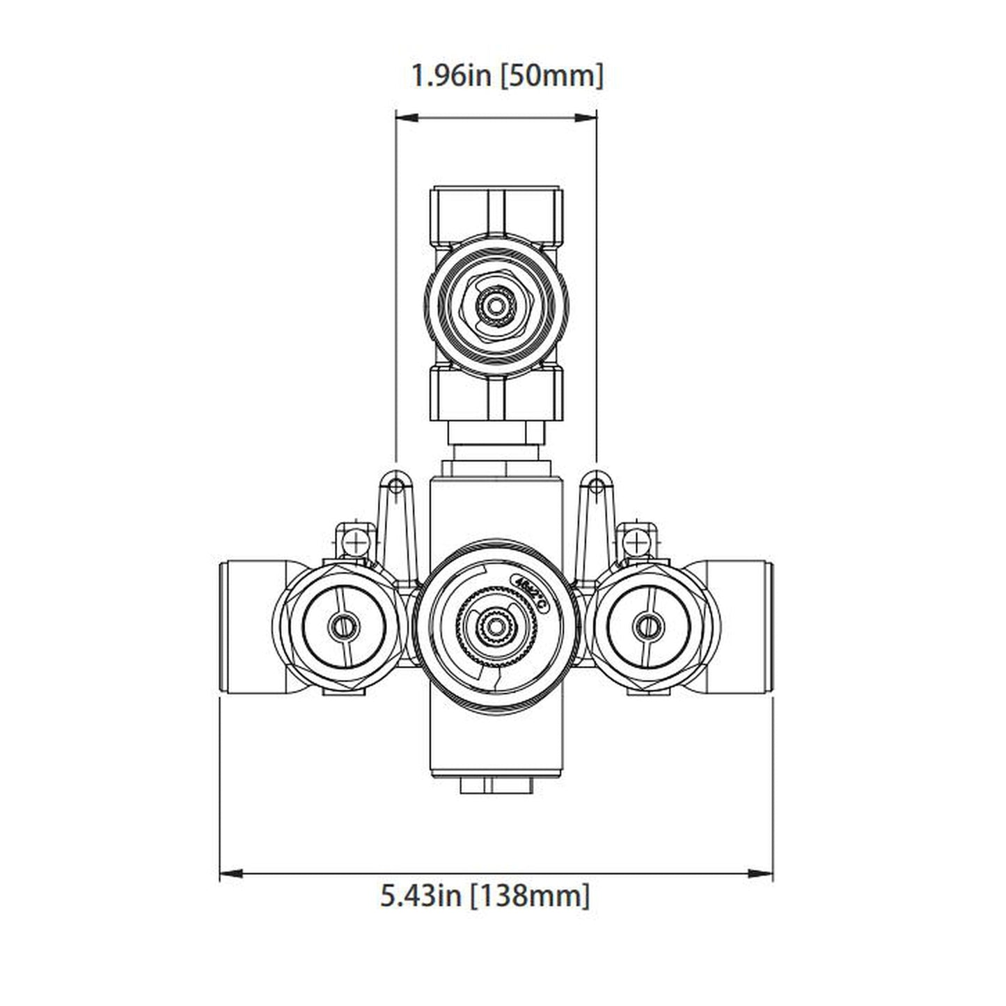 Isenberg Serie 160 Single Output Brushed Nickel PVD Wall-Mounted Shower Set With Single Function Square Rain Shower Head, Two-Handle Shower Trim and 1-Output Wall-Mounted Thermostatic Shower Valve With Integrated Volume Control