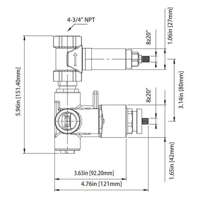 Isenberg Serie 160 Single Output Matte Black Wall-Mounted Shower Set With Single Function Square Rain Shower Head, Two-Handle Shower Trim and 1-Output Wall-Mounted Thermostatic Shower Valve With Integrated Volume Control