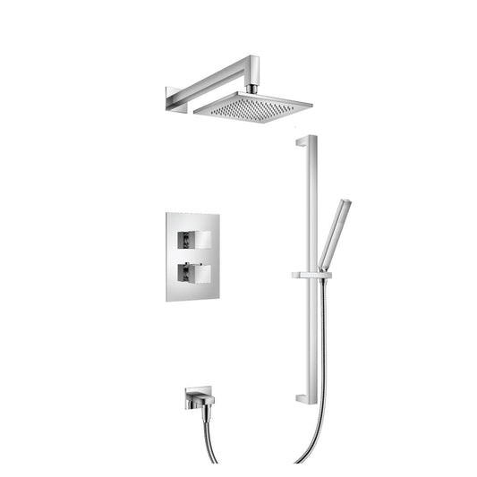 Isenberg Serie 160 Two Output Shower Set With Shower Head, Hand Held and Slide Bar in Chrome (160.7100CP)