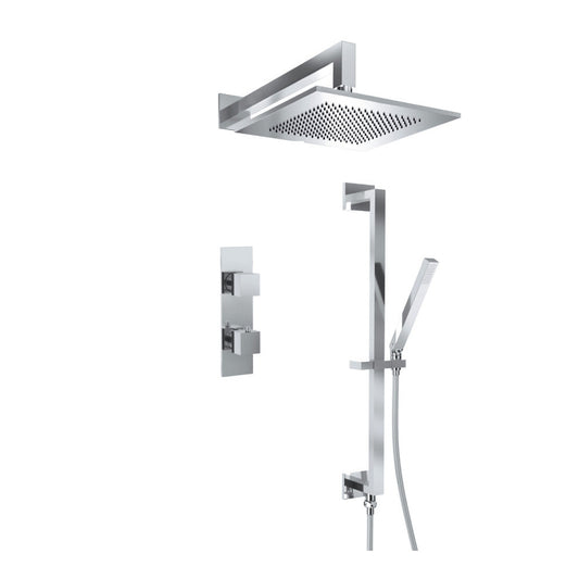 Isenberg Serie 160 Two Output Shower Set With Shower Head, Hand Held and Slide Bar in Chrome (160.7350CP)