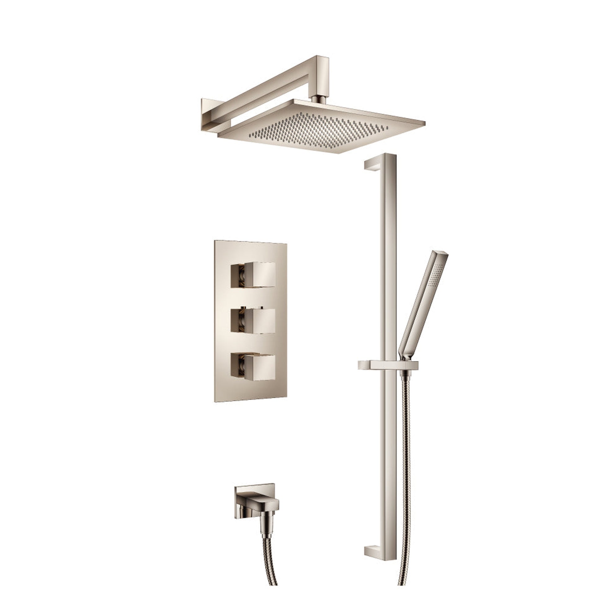 Isenberg Serie 160 Two Output Shower Set With Shower Head, Hand Held and Slide Bar in Polished Nickel (160.7200PN)