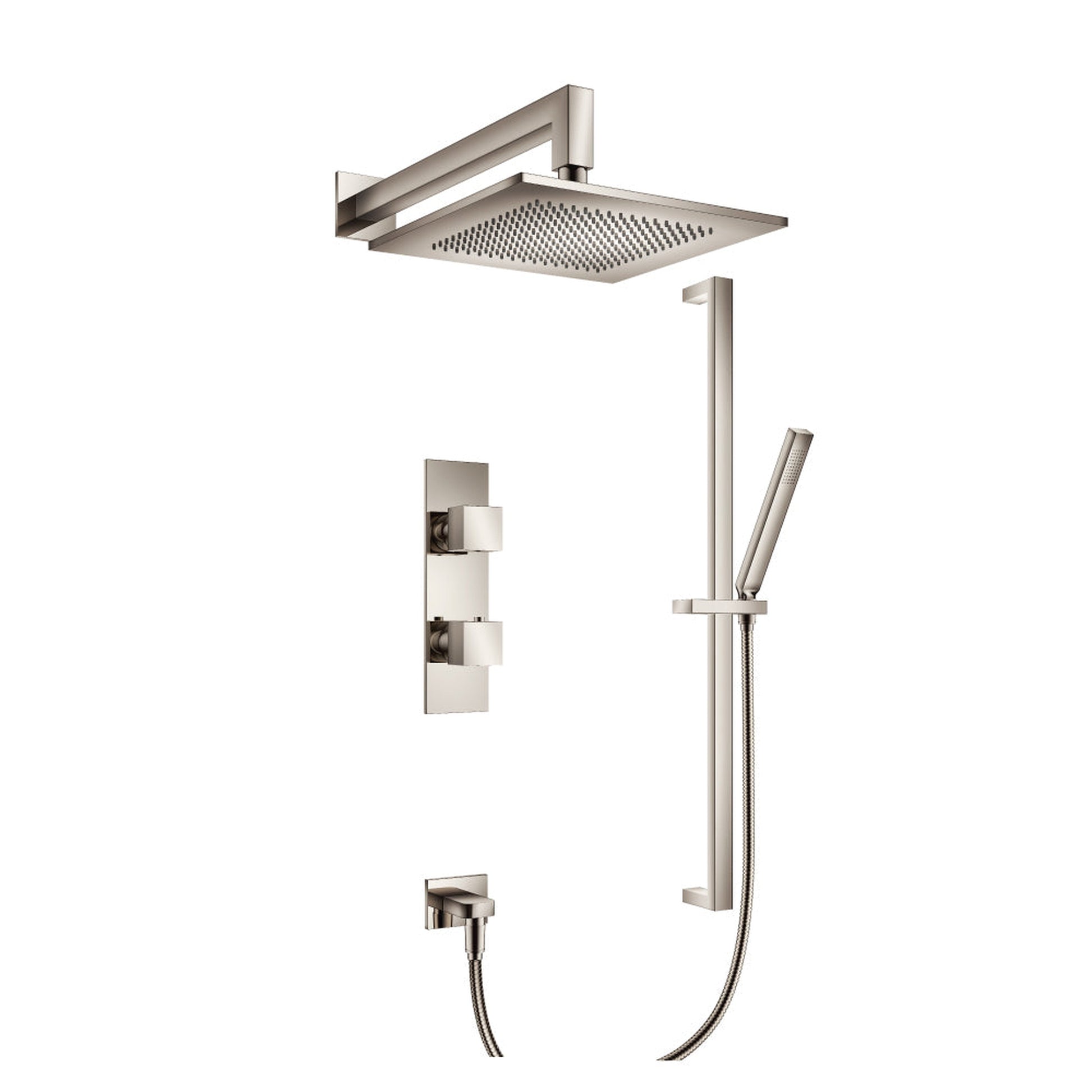 Isenberg Serie 160 Two Output Shower Set With Shower Head, Hand Held and Slide Bar in Polished Nickel (160.7300PN)