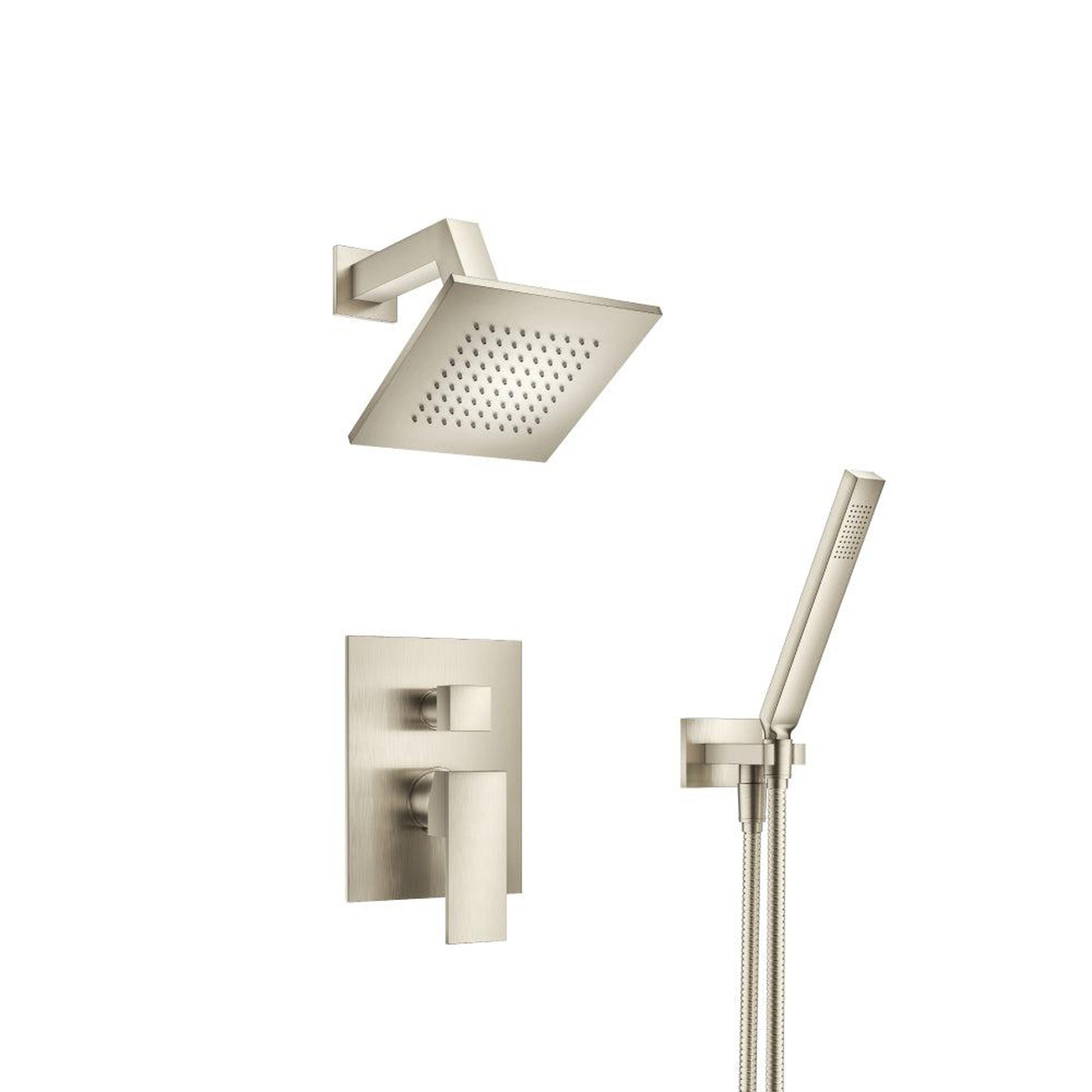 Isenberg Serie 160 Two Output Shower Set With Shower Head and Hand Held in Brushed Nickel (160.3250BN)