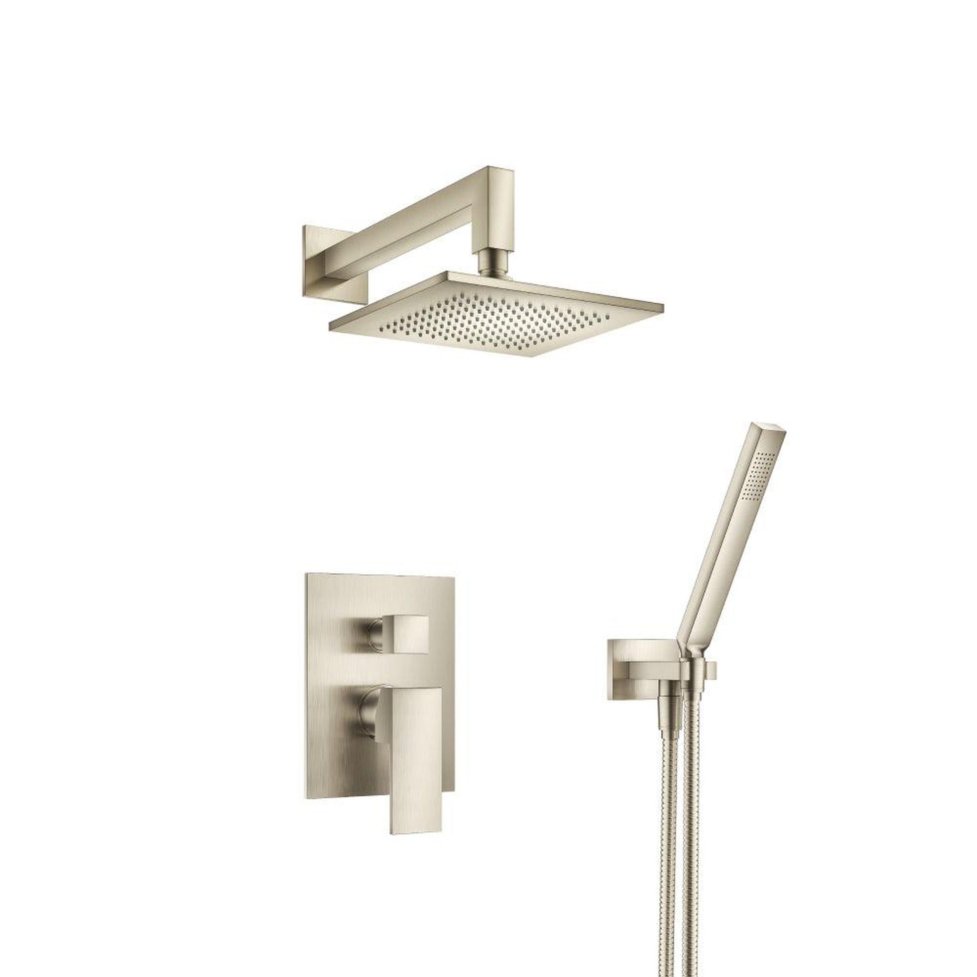 Isenberg Serie 160 Two Output Shower Set With Shower Head and Hand Held in Brushed Nickel (160.3300BN)