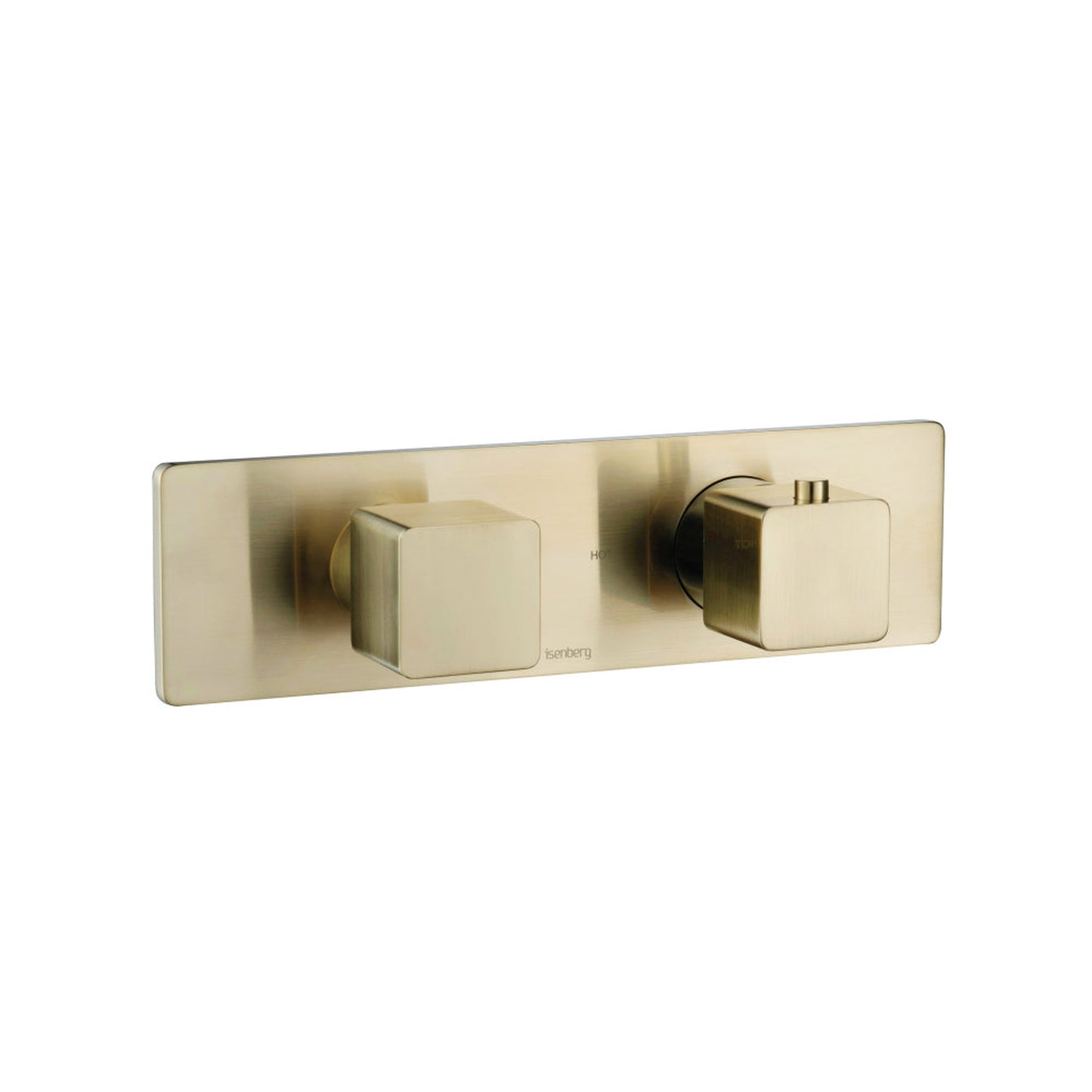 Isenberg Serie 196 3/4" Two Output Horizontal Thermostatic Shower Valve and Trim in Satin Brass