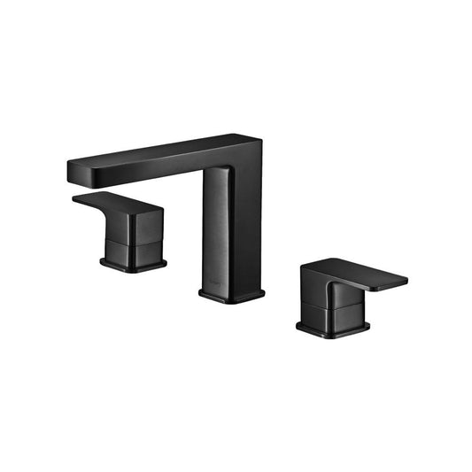 Isenberg Serie 196 8" Widespread Three Hole Two Handle Bathroom Faucet in Gloss Black