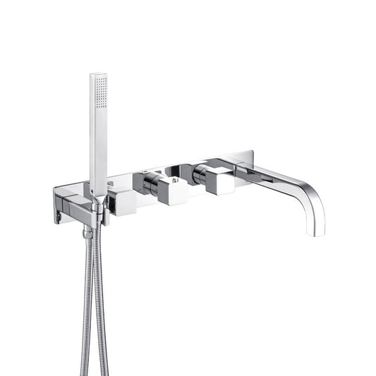 Isenberg Serie 196 Trim for Wall Mount Tub Filler With Hand Shower in Chrome