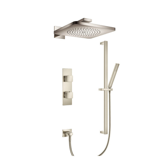 Isenberg Serie 196 Two Output Shower Set With Shower Head, Hand Held and Slide Bar in Brushed Nickel (196.7300BN)
