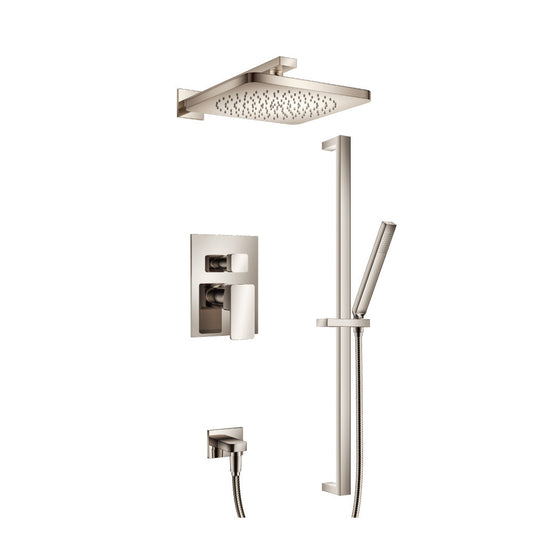 Isenberg Serie 196 Two Output Shower Set With Shower Head, Hand Held and Slide Bar in Polished Nickel (196.3350PN)