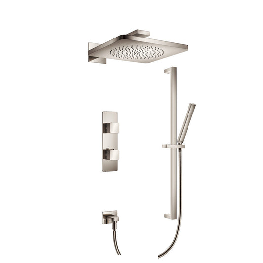 Isenberg Serie 196 Two Output Shower Set With Shower Head, Hand Held and Slide Bar in Polished Nickel (196.7300PN)