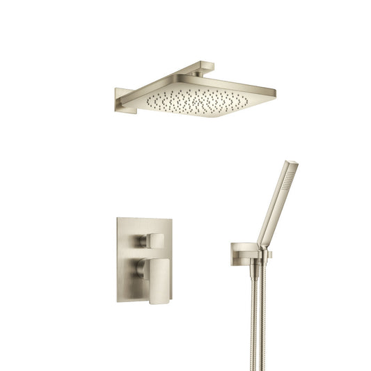 Isenberg Serie 196 Two Output Shower Set With Shower Head and Hand Held in Brushed Nickel (196.3300BN)