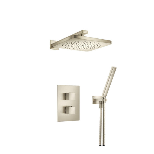 Isenberg Serie 196 Two Output Shower Set With Shower Head and Hand Held in Brushed Nickel (196.7050BN)