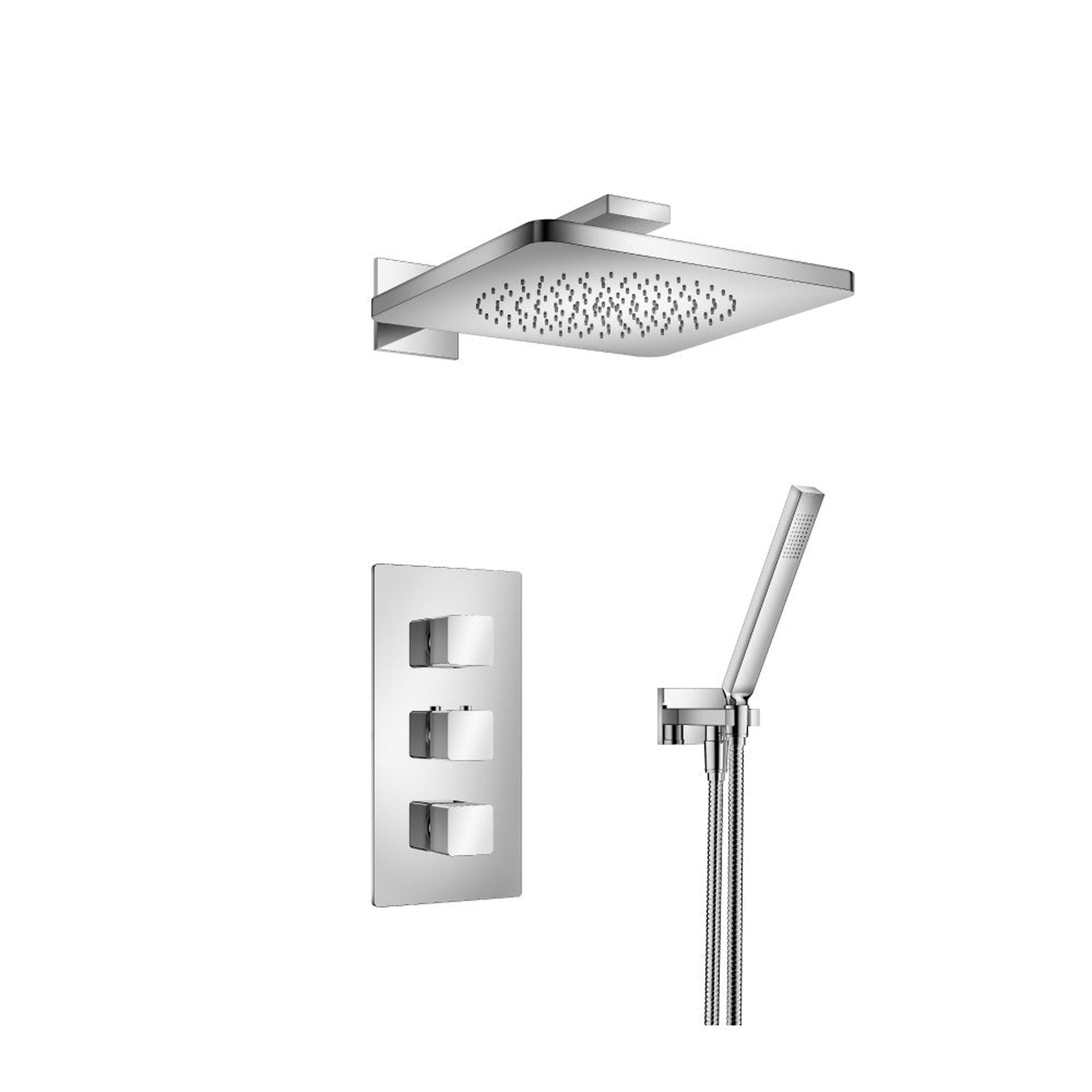 Isenberg Serie 196 Two Output Shower Set With Shower Head and Hand Held in Chrome (196.7150CP)