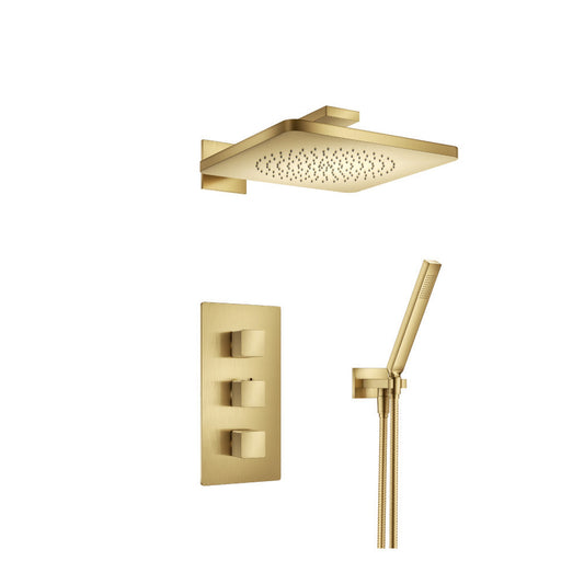 Isenberg Serie 196 Two Output Shower Set With Shower Head and Hand Held in Satin Brass (196.7150SB)