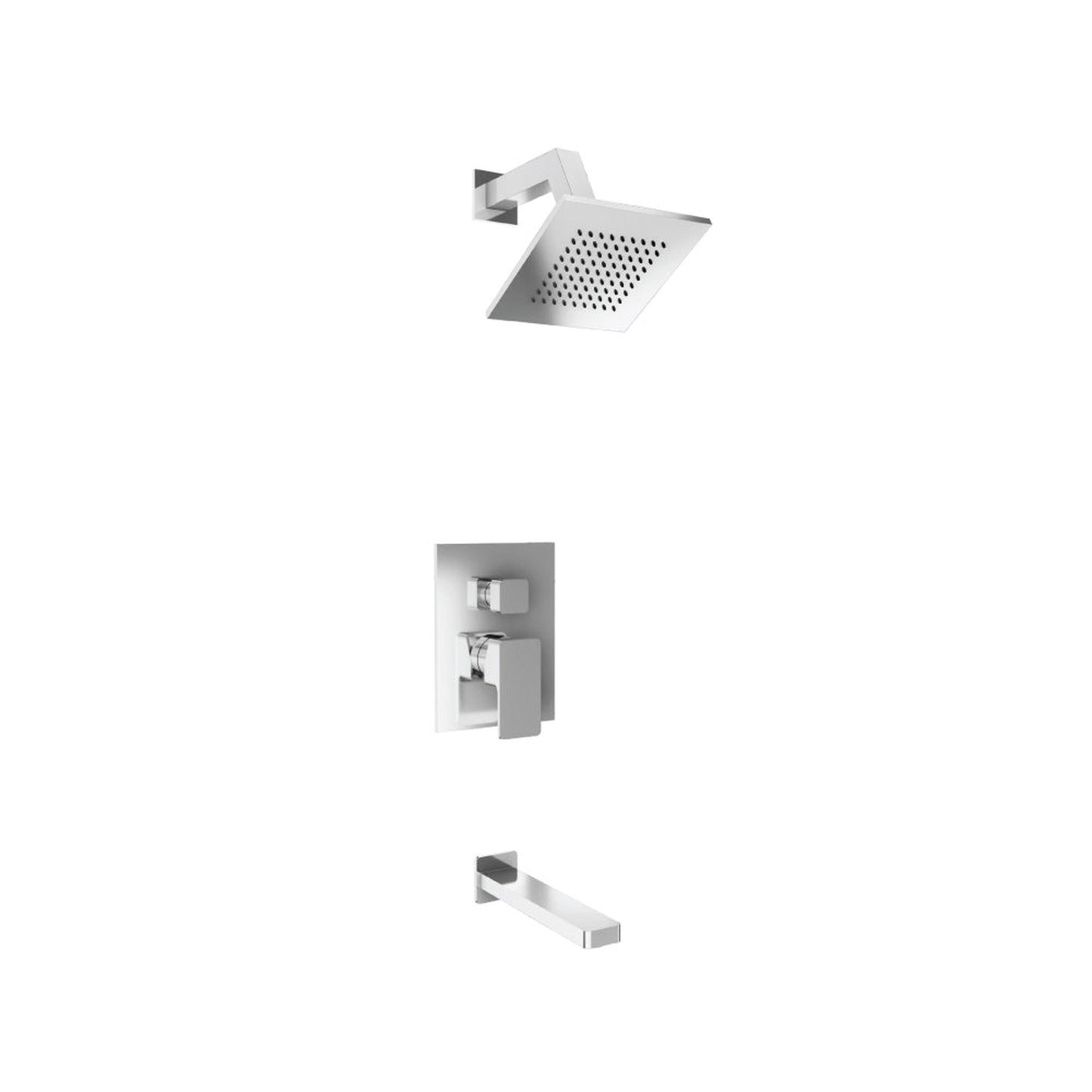 Isenberg Serie 196 Two Output Shower Set With Shower Head and Tub Spout in Polished Nickel