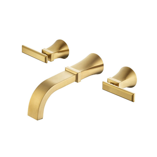 Isenberg Serie 230 Satin Brass PVD Two Handle Wall Mounted Tub Filler