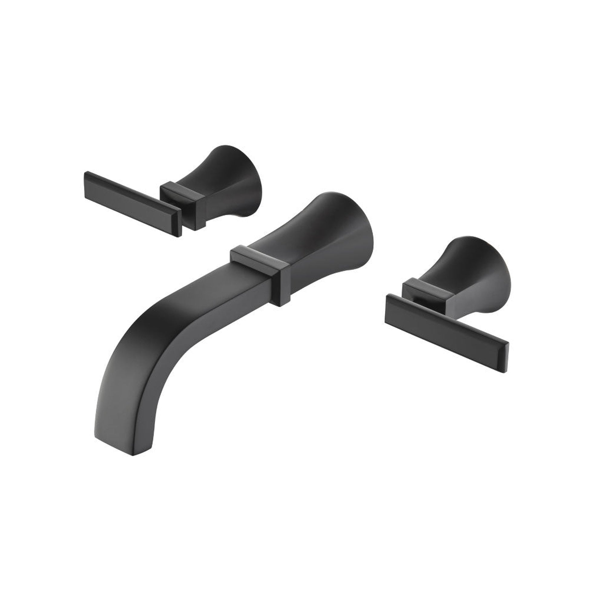 Isenberg Serie 230 Two Handle Wall Mounted Bathroom Faucet in Matte Black