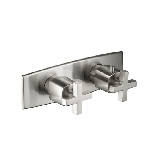 Isenberg Serie 240 3/4" Single Output Horizontal Thermostatic Shower Valve and Trim in Brushed Nickel