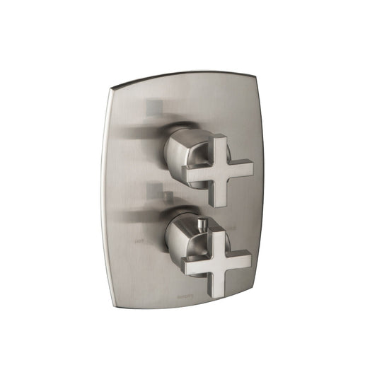 Isenberg Serie 240 3/4" Three Output Thermostatic Valve and Trim in Brushed Nickel