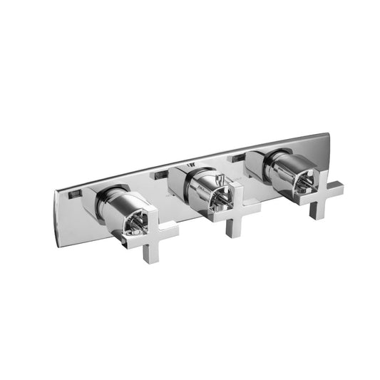 Isenberg Serie 240 3/4" Two Output Horizontal Thermostatic Valve With 2 Volume Control and Trim in Chrome
