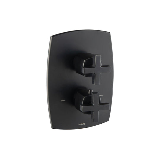 Isenberg Serie 240 3/4" Two Output Thermostatic Valve and Trim With 2-Way Diverter in Matte Black