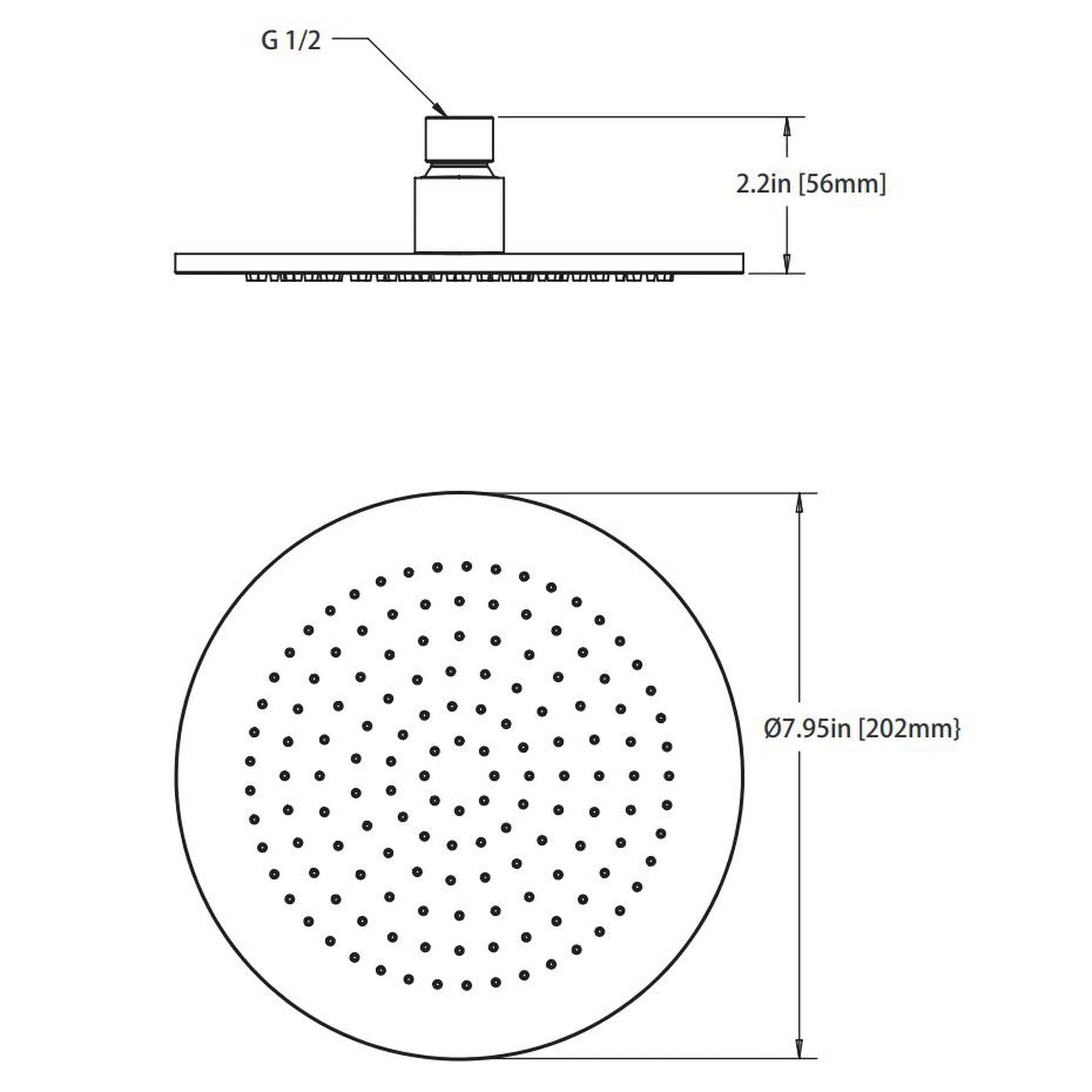 Isenberg Serie 250 Single Output Brushed Nickel PVD Wall-Mounted Shower Set With Single Function Round Rain Shower Head, Two-Handle Shower Trim and 1-Output Wall-Mounted Thermostatic Shower Valve With Integrated Volume Control