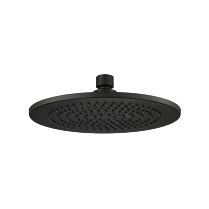 Isenberg Serie 250 Single Output Matte Black Wall-Mounted Shower Set With Single Function Round Rain Shower Head, Two-Handle Shower Trim and 1-Output Wall-Mounted Thermostatic Shower Valve With Integrated Volume Control